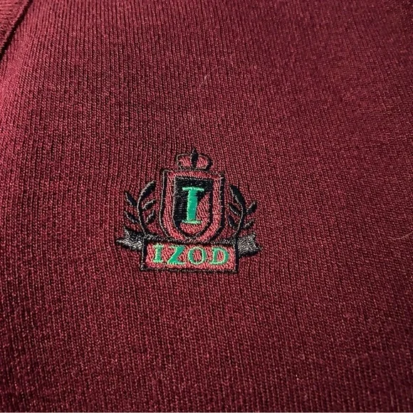 Izod Men's V-Neck Sweater Vest in Burgundy - Picture 6 of 7